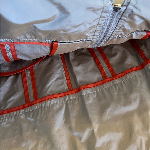 S Cole Haan Tan Packable Parka Rain Jacket Small Hooded Khaki Tan Brown Classic - Picture 13 of 16